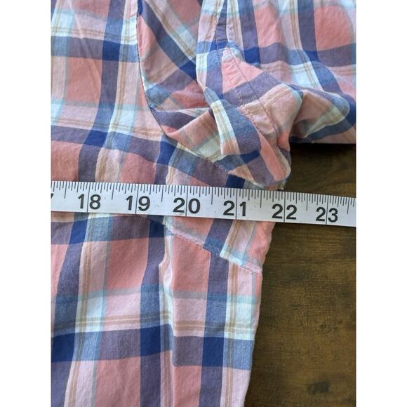 TALBOTS Classic Cotton Button Down Shirt Pink Plaid Women's Size XLP - Picture 8 of 9